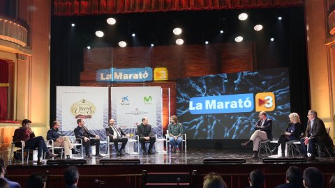 El director de Catalunya Ràdio i dels Mitjans Digitals de la Corporació Catalana de Mitjans Audiovisual (CCMA), Saül Gordillo, participa en la presentació de La Marató de TV3 i Catalunya Ràdio al Casino l'Aliança del Poble Nou. Barcelona. 12 de desembre de 2019