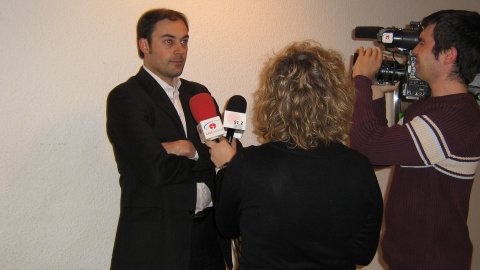Presentació del llibre Nació.cat al Casal Sant Jordi de Gavà, amb l'autor, Saül Gordillo, Àlex Parcerisas i Marta Jiménez. Gavà. 6 de març de 2008