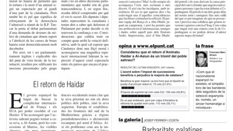 El Punt. Article de Josep Ferrer sobre el llibre de Saül Gordillo 'Les barbaritats de Fèlix Millet'. 19 desembre 2009
