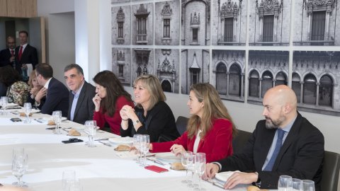 El director de Catalunya Ràdio, Saül Gordillo, assisteix al dinar de Nadal de la presidenta de la Diputació de Barcelona i alcaldessa de L'Hospitalet de Llobregat, Núria Marín, amb directors de mitjans de comunicació. Barcelona. 9 de gener de 2020
