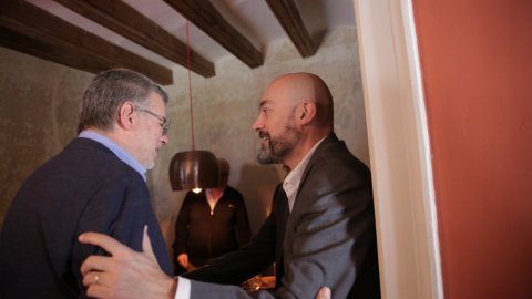 El director de Catalunya Ràdio, Saül Gordillo, assisteix al programa especial de Catalunya migdia amb Òscar Fernárndez i Empar Moliner amb oients al restaurant Casa Balcells, tertulians tarragonins i entrevista a l'alcalde de la ciutat, Pau Ricomà. Tarragona. 15 de gener de 2020