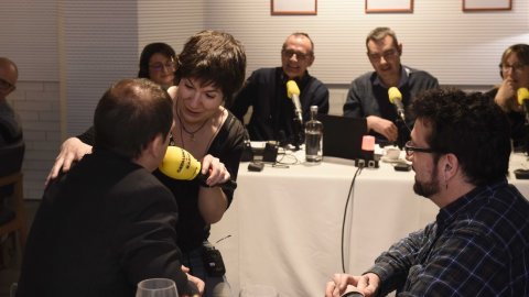 El director de Catalunya Ràdio, Saül Gordillo, assisteix al programa especial de Catalunya migdia amb Òscar Fernárndez i Empar Moliner amb oients al restaurant L'Espurna, tertulians lleidatans i entrevista a l'alcalde de la ciutat, Miquel Pueyo. Lleida. 16 de gener de 2020