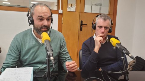 Programa especial Catalunya migdia amb Òscar Fernández des de Deltebre amb motiu dels efectes del temporal Gloria al delta de l'Ebre, amb Adam Tomàs, alcalde d'Amposta, Joan Castor, de Sant Jaume d'Enveja, Lluís Soler, de Deltebre, Joan Roig, alcalde d'Alcanar i president del Consell Comarcal del Montsià, i Xavier Curto, vicepresident de la Taula de Consens pel Delta i de la Comunitat de Regants del Marge Esquerre. Deltebre. 22 de gener de 2020