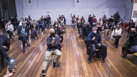 El director de Catalunya Ràdio, Saül Gordillo, participa en la presentació del llibre 'Som digitals' de la periodista Xantal Llavina, presentadora del programa Revolució 4.0, juntament amb l'economista Santiago Niño-Becerra, a la Casa del Llibre de Rambla Catalunya.  Barcelona. 19 d'octubre de 2020 