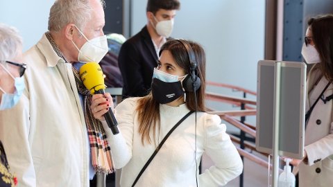 Programa especial d'El matí de Catalunya Ràdio, Popap, Catalunya migdia i Estat de Gràcia per Sant Jordi, el primer amb una relativa normalitat després de la pandèmia, en el marc de la campanya Impulsem cultura, a Casa Seat. Barcelona. 23 d'abril de 2021