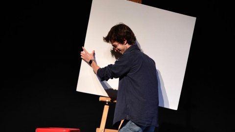 Els Radiòlegs de Catalunya Ràdio amb Peyu, Elisenda Pinda, Joel Díaz, Charlie Pee, Joan Grivé, Bru Esteve i Oye Sherman, al Teatre Goya. Segona edició. Actuació davant d'un públic format per oients de Catalunya Ràdio. Barcelona. 26 d'abril de 2021