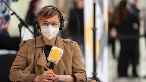 Programa especial d'El matí de Catalunya Ràdio, amb Laura Rosel, des del Museu Nacional d'Art de Catalunya (MNAC) en el marc de la campanya dels mitjans públics Impulsem la cultura. Barcelona. 30 d'abril de 2021
