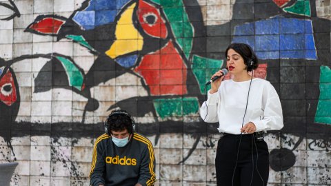 Programa especial d'El matí de Catalunya Ràdio, amb Laura Rosel, des del Museu Nacional d'Art de Catalunya (MNAC) en el marc de la campanya dels mitjans públics Impulsem la cultura. Barcelona. 30 d'abril de 2021