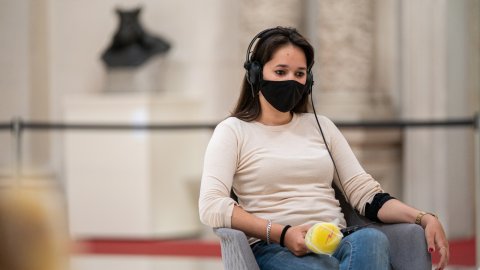 Programa especial d'El matí de Catalunya Ràdio, amb Laura Rosel, des del Museu Nacional d'Art de Catalunya (MNAC) en el marc de la campanya dels mitjans públics Impulsem la cultura. Barcelona. 30 d'abril de 2021