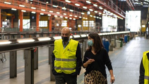 Programa especial d'El matí de Catalunya amb Laura Rosel al centre de comandament de Ferrocarrils de la Generalitat de Catalunya. Rubí. 6 de maig de 2021