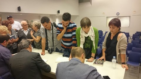 Presentació del llibre Revoltats al Casal Cívic de Sant Josep amb Oriol Junqueras, Justo Molinero i Saül Gordillo. Sant Vicenç dels Horts. 4 de maig de 2015