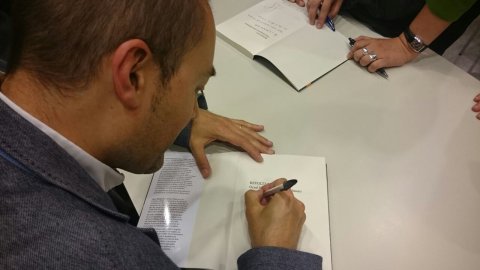 Presentació del llibre Revoltats al Casal Cívic de Sant Josep amb Oriol Junqueras, Justo Molinero i Saül Gordillo. Sant Vicenç dels Horts. 4 de maig de 2015