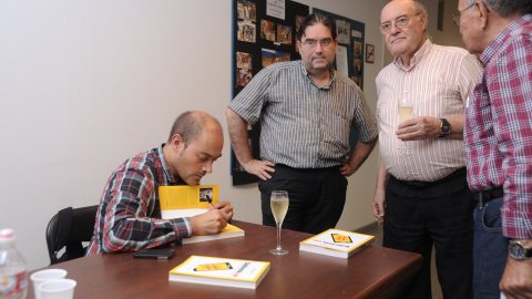 Presentació de Sobirania.cat, del periodista Saül Gordillo, a Gavà, amb el comunicador Daniel Condeminas. Gavà. Baix Llobregat. 30 de setembre de 2014