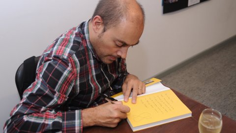 Presentació de Sobirania.cat, del periodista Saül Gordillo, a Gavà, amb el comunicador Daniel Condeminas. Gavà. Baix Llobregat. 30 de setembre de 2014
