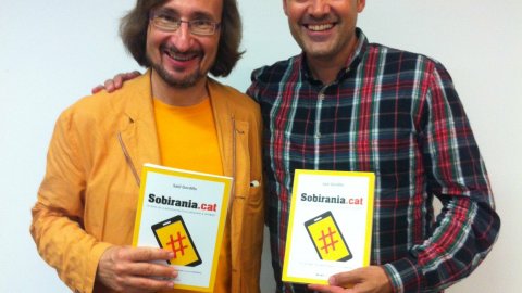 Presentació de Sobirania.cat, del periodista Saül Gordillo, a Gavà, amb el comunicador Daniel Condeminas. Gavà. Baix Llobregat. 30 de setembre de 2014