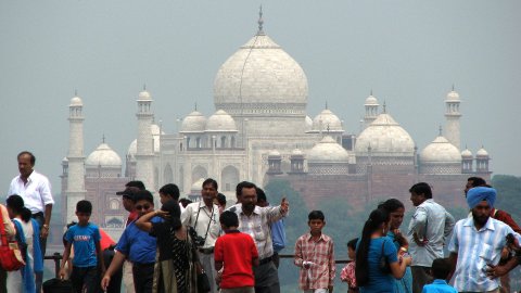 Taj Mahal, de fons. Agra. Agost 2007