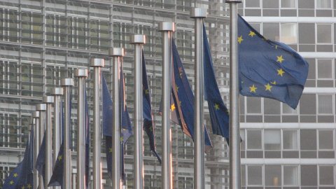 Banderes davant de la Comissió Europea. Brussel·les. 18 de desembre de 2007