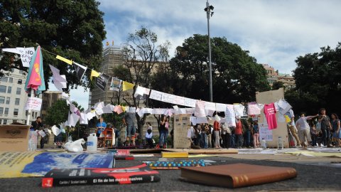 Moviment 15-M a la plaça Catalunya. Barcelona. 19 de maig de 2011