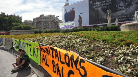 Moviment 15-M a la plaça Catalunya. Barcelona. 19 de maig de 2011