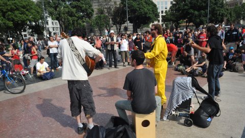 Moviment 15-M a la plaça Catalunya. Barcelona. 19 de maig de 2011