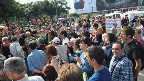 Moviment 15-M a la plaça Catalunya. Barcelona. 19 de maig de 2011