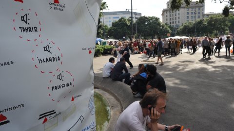 Moviment 15-M a la plaça Catalunya. Barcelona. 19 de maig de 2011