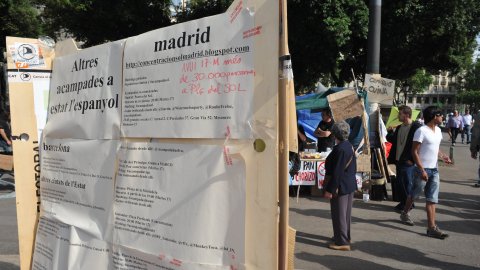 Moviment 15-M a la plaça Catalunya. Barcelona. 19 de maig de 2011