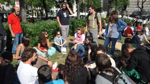 Moviment 15-M a la plaça Catalunya. Barcelona. 19 de maig de 2011