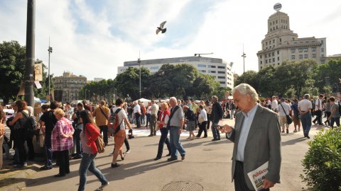 Moviment 15-M a la plaça Catalunya. Barcelona. 19 de maig de 2011