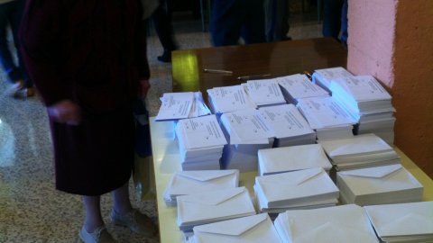 Procés participactiu sobre la independència de Catalunya, a l'institut Bisbe Sivilla de Calella. 9 de novembre de 2014