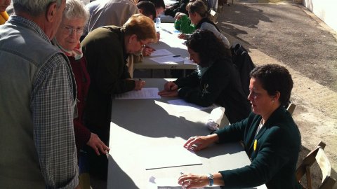 Procés participactiu sobre la independència de Catalunya, a l'institut Bisbe Sivilla de Calella. 9 de novembre de 2014