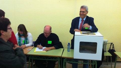 Procés participactiu sobre la independència de Catalunya, a l'institut Bisbe Sivilla de Calella. 9 de novembre de 2014