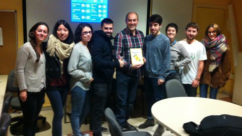 Sessió del periodista Saül Gordillo sobre el seu llibre Sobirania.cat amb estudiants de la Facultat Blanquerna. Barcelona. 26 de novembre de 2014