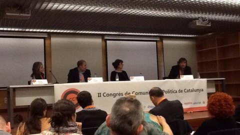 Segon Congrés de Comunicació Política de Catalunya. Taula rodona, moderada per Montserrat Nebrera, amb Carles Capdevila (Ara), María Jesús Cañizarez (ABC) i Saül Gordillo (El Periódico), sobre la relació entre política i mitjans. El Born Centre Cultural. Barcelona. 3 d'abril del 2014
