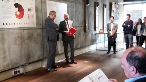 El director de Catalunya Ràdio, Saül Gordillo, presenta l'Observatori .cat a l'Espai D de Barcelona. 16 de maig de 2018 