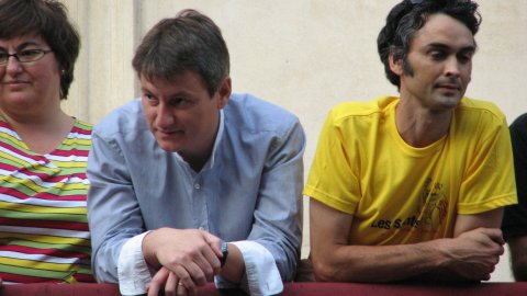 Quitèria Guirao, Joan Mora i Xavier Safont-Tria, a La Crida. Les Santes. Mataró. 25 de juliol de 2008