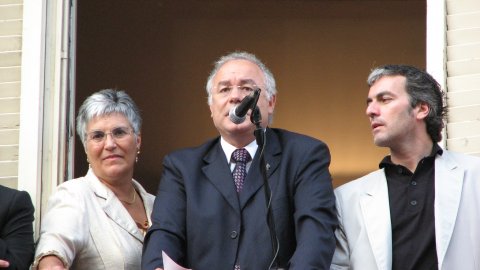 Joan Antoni Baron, la seva esposa, i Sergi Penedès, a La Crida. Les Santes. Mataró. 25 de juliol de 2008