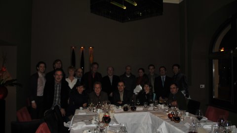 Sopar de periodistes catalans amb Joaquín Almunia, eurocomissari d'Economia. Praga. 1 de març de 2009