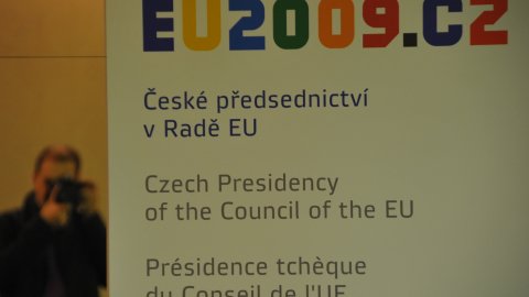 Roda de premsa sobre Cinc Anys d'una UE Ampliada. Palau de Congressos. Praga. 2 de març de 2009