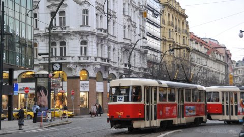Tramvia a Praga. 2 de març de 2009 