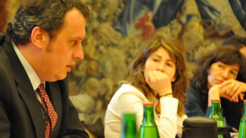Tomás Pojar, viceministre d'Afers Exteriors. Reunió de periodistes catalans al Ministeri d'Afers Exteriors de Txèquia, al Palau Czernin. 3 de març de 2009