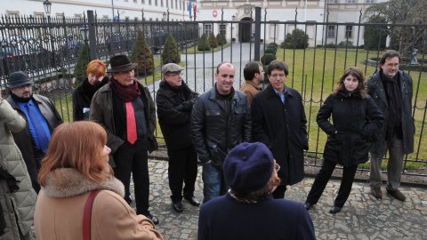 Periodistes catalans a Praga. 3 de març de 2009