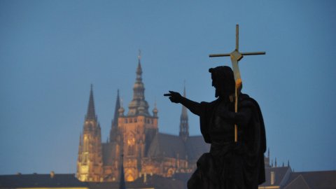 Castell de Praga des del pont de Carles. 3 de març de 2009