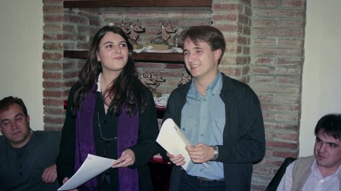 Jordi Molins, Rut Martínez, Francesc Santiago i David Marín, d'esquerra a dreta, als Premis Cabirol d'El Punt del Maresme. Mataró. 