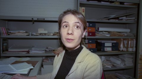 Montse Martínez, a la redacció d'El Punt del Maresme, al camí de la Geganta. Mataró. 
