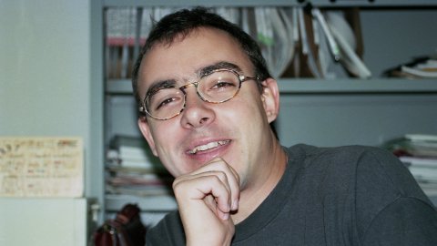 Eduard López, a la redacció d'El Punt del Maresme, al camí de la Geganta. Mataró. 