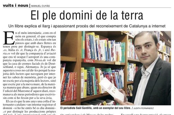 Contraportada de Manuel Cuyàs sobre el llibre de Saül Gordillo 'Nació.cat'.