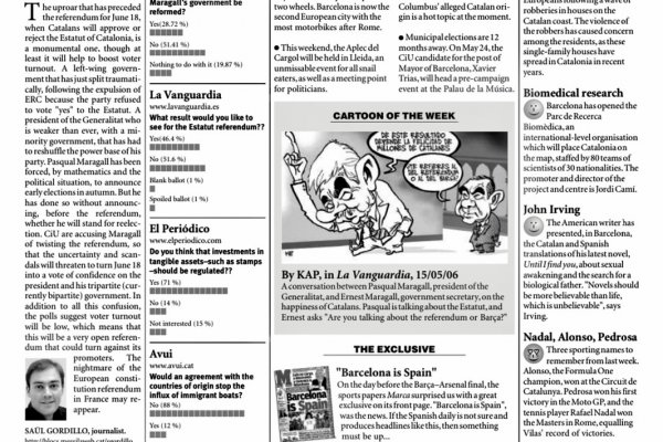 Catalonia Today, May 18, 2006 | Confusion before the referendum