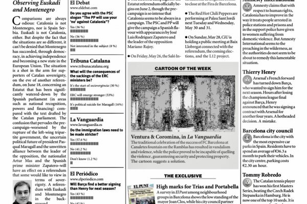 Catalonia Today, May 25, 2006 | Observing Euskadi and Montenegro
