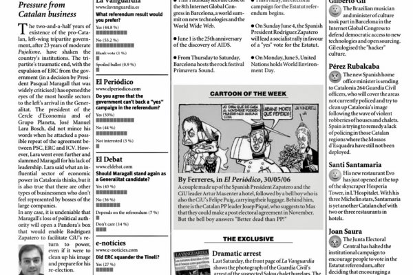 CATALONIA TODAY | June 1, 2006 | Pressure from Catalan business